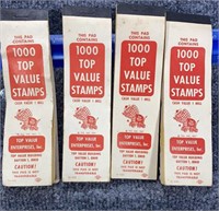 4- Books of 1,000 Top Value Stamps VINTAGE