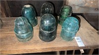 6 Glass Insulators