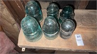6 Glass Insulators
