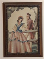 Vtg Crane Victorian Lovers Valentines Day Print