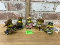 Collection of sweet frog figurines