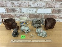 Lot of elephant collectibles
