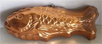 Copper Figural Fish Hanging Kitchen Mold