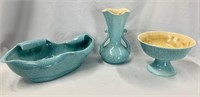 3 Pieces of Blue Speckle Redwing Pottery