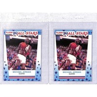 (2) 1989 Fleer Allstars Michael Jordan