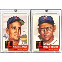 (2) 1953 Topps Baseball Red Sox Stars