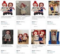 S1 - 33 IN LARGE VINTAGE RAGGEDY ANN DOLL
