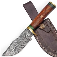 Handmade Damascus Steel Walnut Wood Hunting Knife
