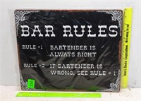 Bar Rules Tin Sign