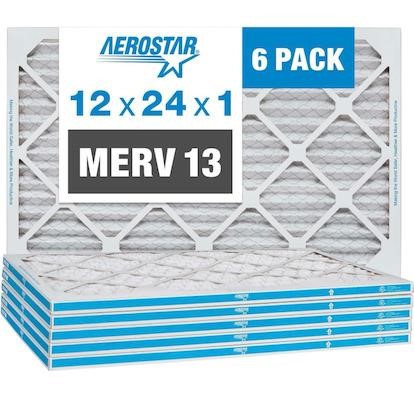 $44 Aerostar 12x24x1 MERV13 Pleated Air Filter