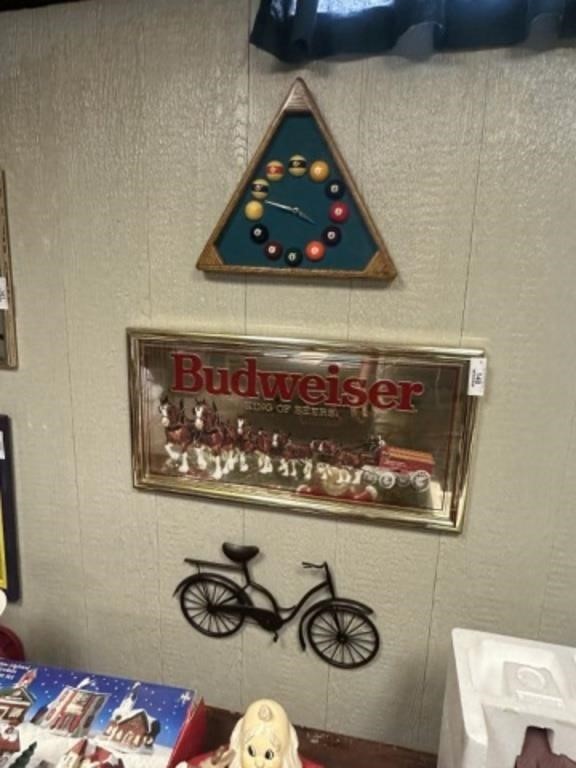 Budweiser Advertising Mirror and Misc.