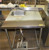 Stainless Steel Table with Small Sink