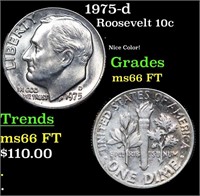 1975-d Roosevelt Dime 10c Grades GEM+ FT