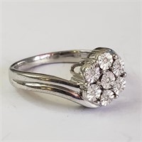 $140 Silver 7 Diamons Ring