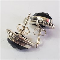 $160 Silver Black Onyx Earrings