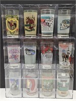 12 Kentucky Derby Glass w Display Cases