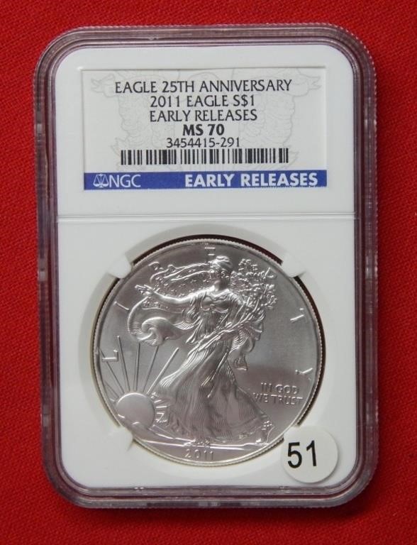 2011 American Eagle NGC MS70 1 Ounce Silver