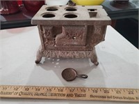 Very old EAGLE cast iron toy stove + frying pan