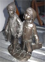 9" "Off To School" Bronze Statue - Jenny Oliver