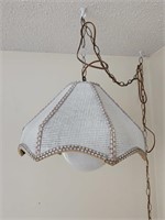 Mid Century Modern Hanging Wicker Lamp