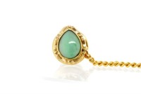 Vintage Chinese jade & yellow gold tie tack