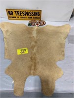 27" TALL ANIMAL SKIN, NO TRESSPASSING CARDBOARD