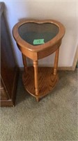 Heart Shaped Table with Show Case Top 26 1/2" T