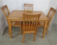 Wood Kitchen Table with (4) Matching Chairs.