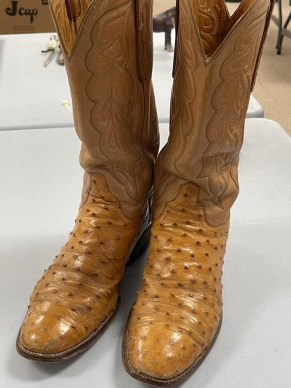 Ostrich Skin Cowboy Boots
