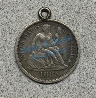 1885 seated liberty "love token"