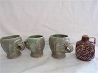 Pottery Mugs,Vermont Syrup Jug