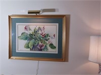 Signed Nancy Lund Floral Print, framed and