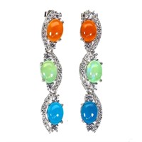 Natural Ethiopian Green Opal Earrings