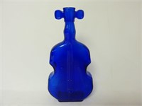 Vintage Cobalt Blue Violin / Cello Glass Bottle