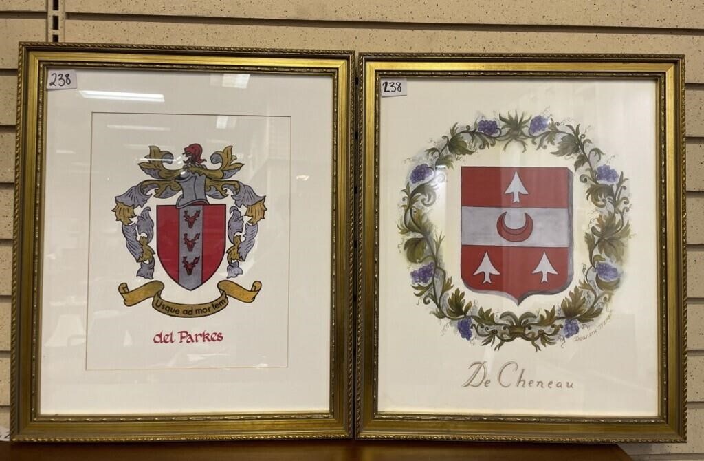 2 Prints of Family Crests