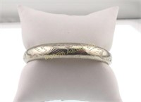 Hinged Bangle Bracelet w/Clasp Sterling Silver