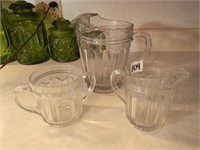 Anchor Colonial glass pitcher and sugar and