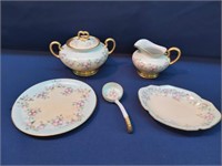 Limoges China - Signed M.L Taylor - 5 pieces