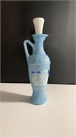 Blue Milk Glass Grecian Decanter