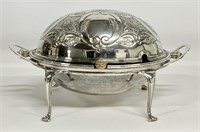 Silver plated kidney dish, revolving top has
