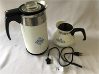 Pair of Corning Ware Coffee Pots-One Electric