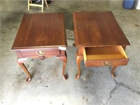 Pair of Wells Furniture Oak w/Cherry Finish Side T
