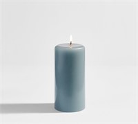 Pottery Barn Modern Curved Pillar Candle Chambray
