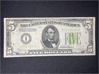 SERIES 1934 LIGHT GREEN SEAL $5