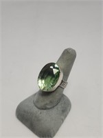 Ladies Size 8 Green Flourite 925 Sterling Ring
