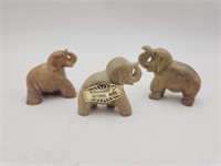 VTG Carved SoapStone Elephant Souvenirs