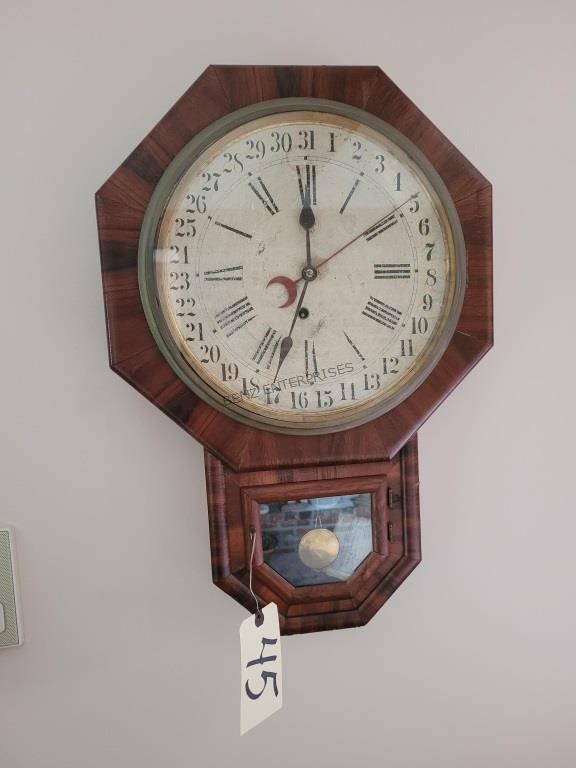 WATERBURY CALENDAR WALL CLOCK W/ KEY