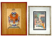 Vintage Chinese Ancestor & Indian Moghul Paintings