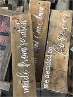 3 wood signs