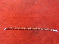 Sterling silver Amber link bracelet.